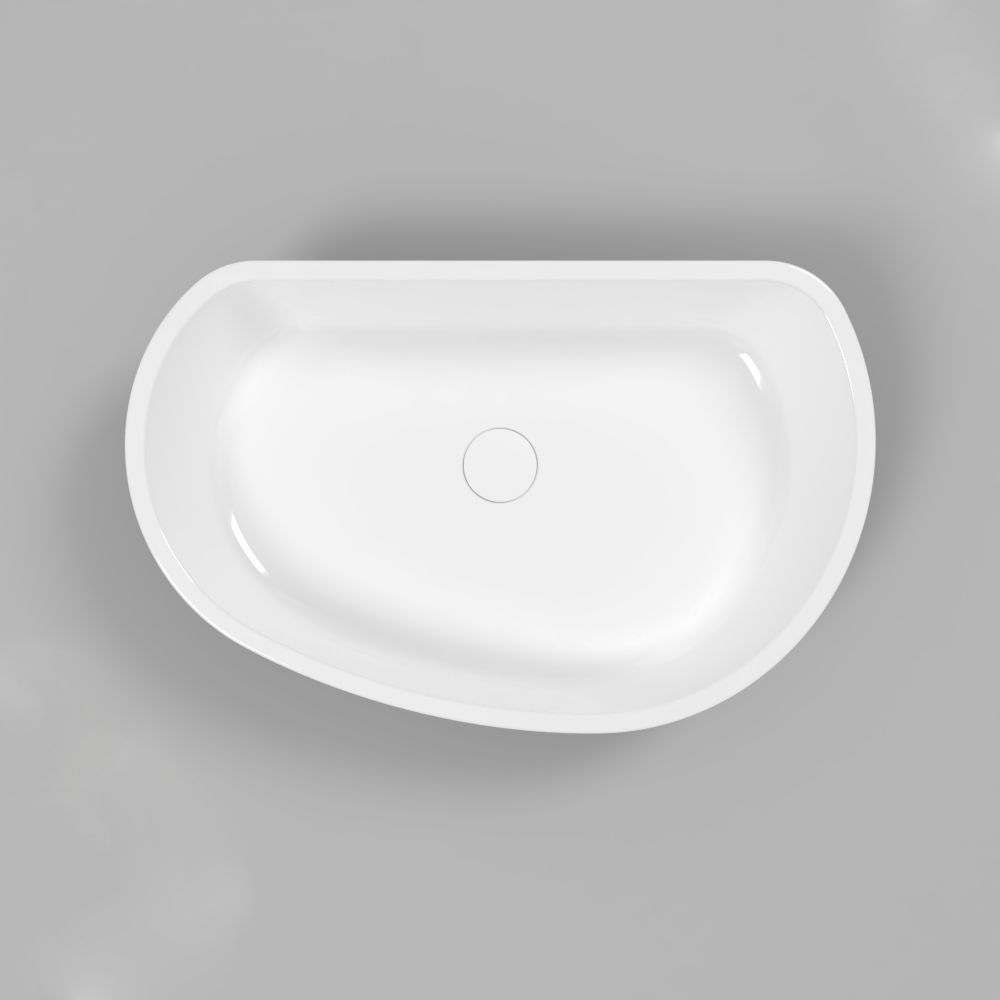 Умывальник WHITECROSS Ametrine 60x37 (черный/белый глянец) иск. камень Умывальник WHITECROSS Ametrine 60x37 (черный/белый глянец) иск. камень