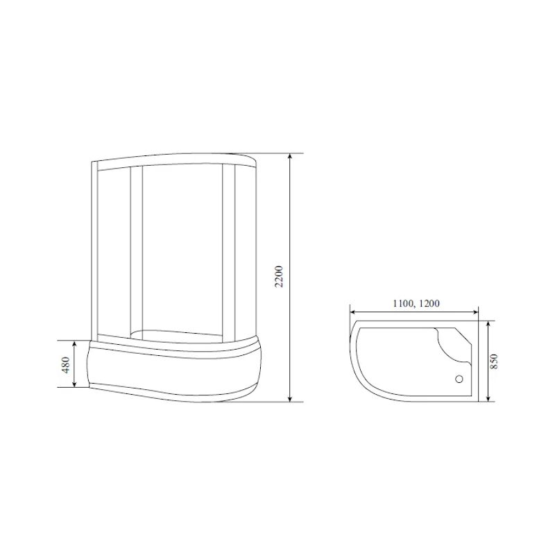 Душевая кабина Timo Standart T-5520R, 120x85x220