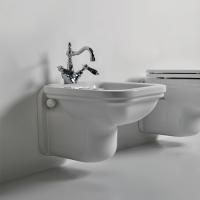 Kerasan Waldorf Биде подвесное с 1 отв. под смеситель 55х37см, белое, цвет заглушки - хром