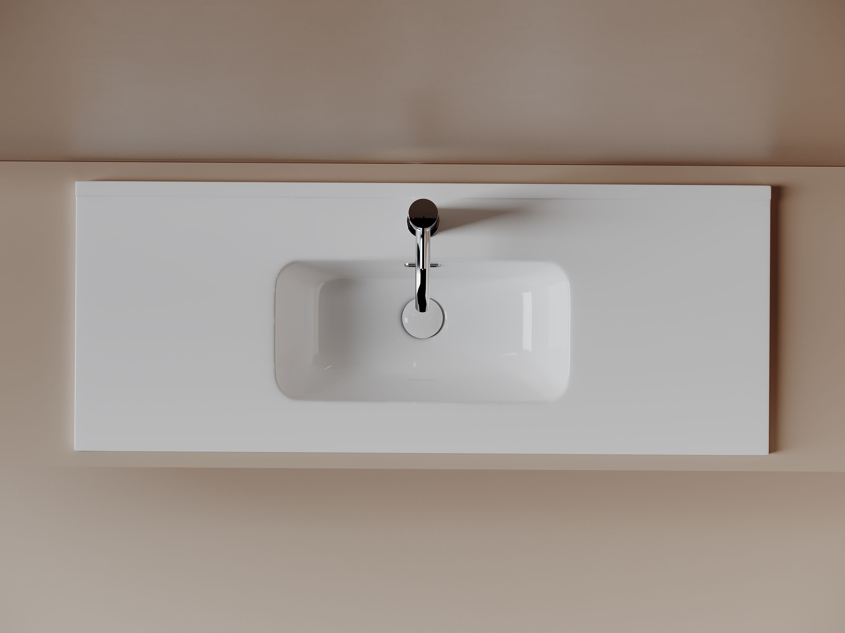 CN7027 Раковина мебельная накладная Компакт (Compact) 1010x395x175, цвет белый, артикул CN7027