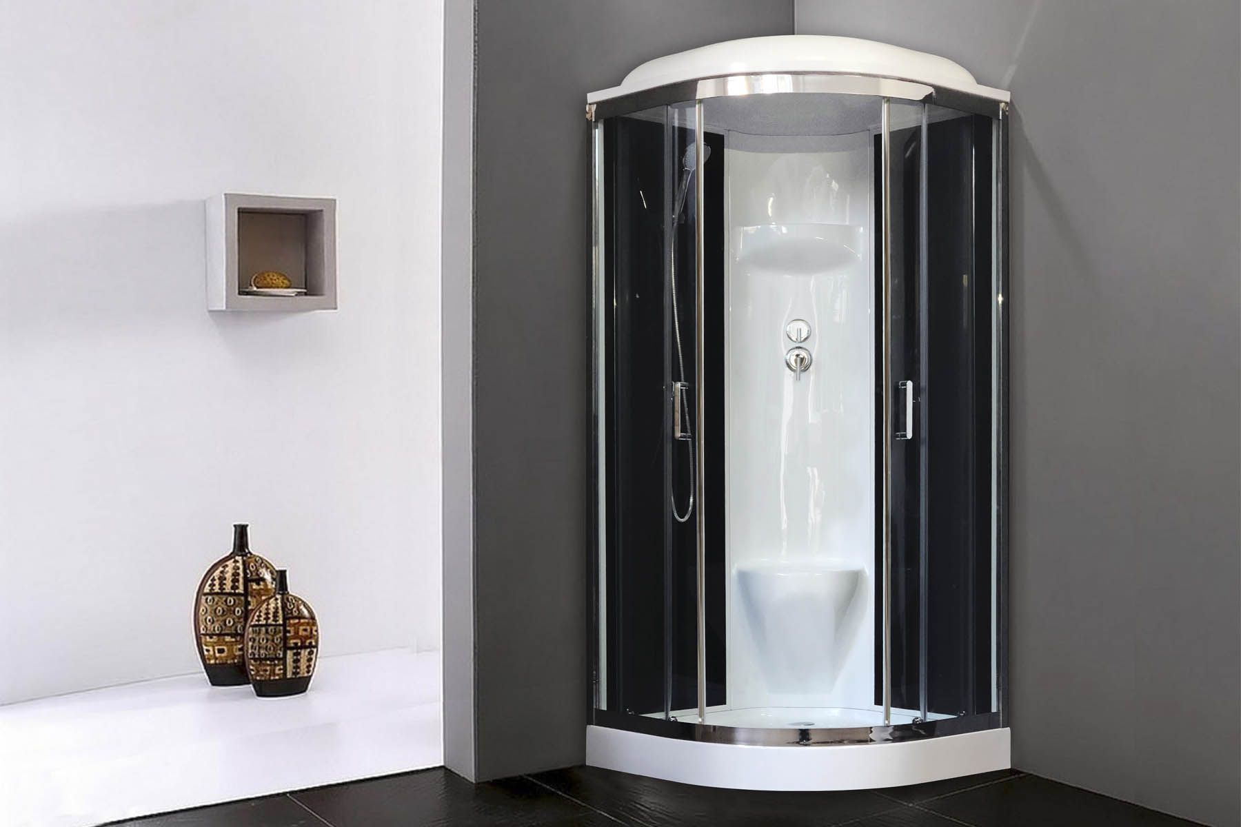 Душевая кабина Royal Bath RB 100HK6-BT-CH (черное/прозрачное) Душевая кабина Royal Bath RB 100HK6-BT-CH (черное/прозрачное)