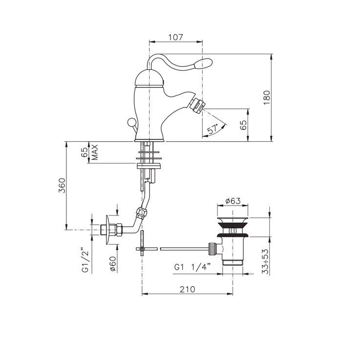 Nicolazzi Signal Встраеваемый смеситель на борт ванны на 3 отверстия, однорычажный, с переключателем для душа, цвет: золото
