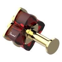 THG PETALE DE CRISTAL ROUGE Крючок одинарный, цвет полированное золото THG PETALE DE CRISTAL ROUGE Крючок одинарный, цвет полированное золото