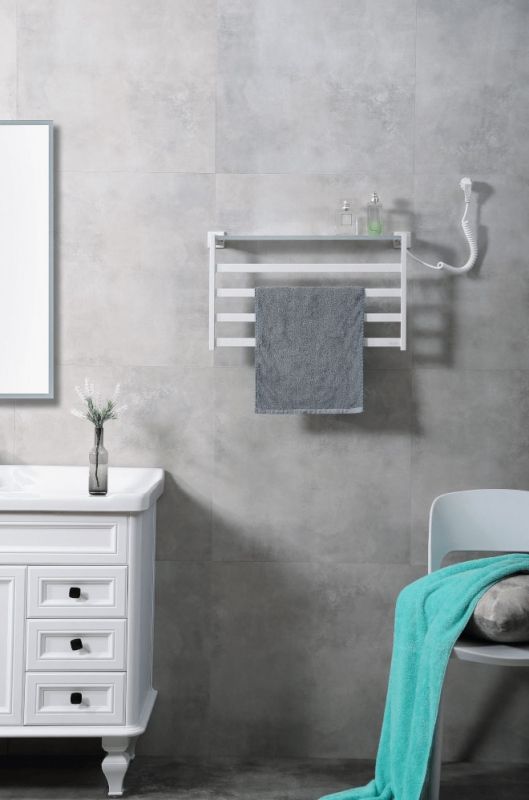 Электрический полотенцесушитель Black&White Universe 580х350 N-333W с полкой Белый