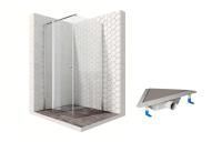Душевой уголок Ambassador Nord 13011105-ST15, квадратный, угловой трап, 90х90