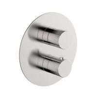 Смеситель для душа, Cisal, X32, тип регулирования воды-термостатический картридж, монтаж-настенный встраиваемый, отверстия для монтажа-2, внутренняя часть-необходимо заказать, цвет-Brushed Stainless Steel