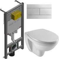 Сет унитаз Patio c инстал, сид микролифт, клавиша хром (E29025-NF+ EDV102-00+ E23157-00+ E4316-CP)