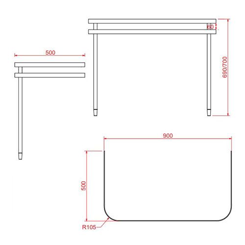 Artceram AZULEY Металлическая структура для раковины 45 и 65 см, с верхним глянцевым топом цвет белый, цвет хром, артикул AZA003 71 01 bi/cr Акция