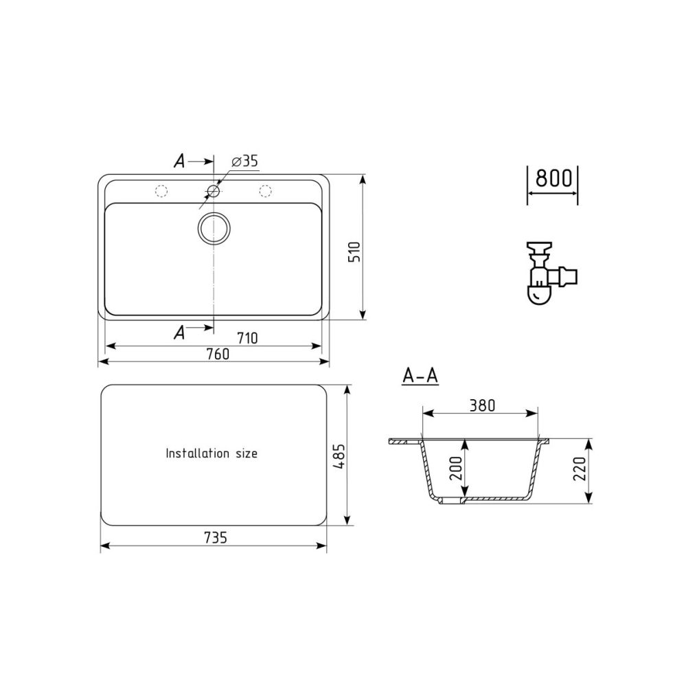 Кухонная мойка Ulgran U-600-310, серый, артикул U-600-310
