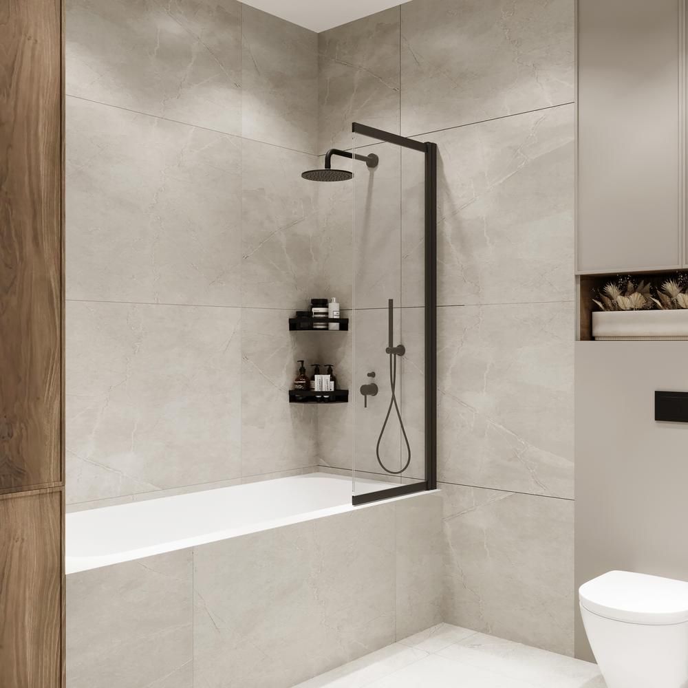 Шторка на ванну слайдер Terminus Ното 150х90, черный