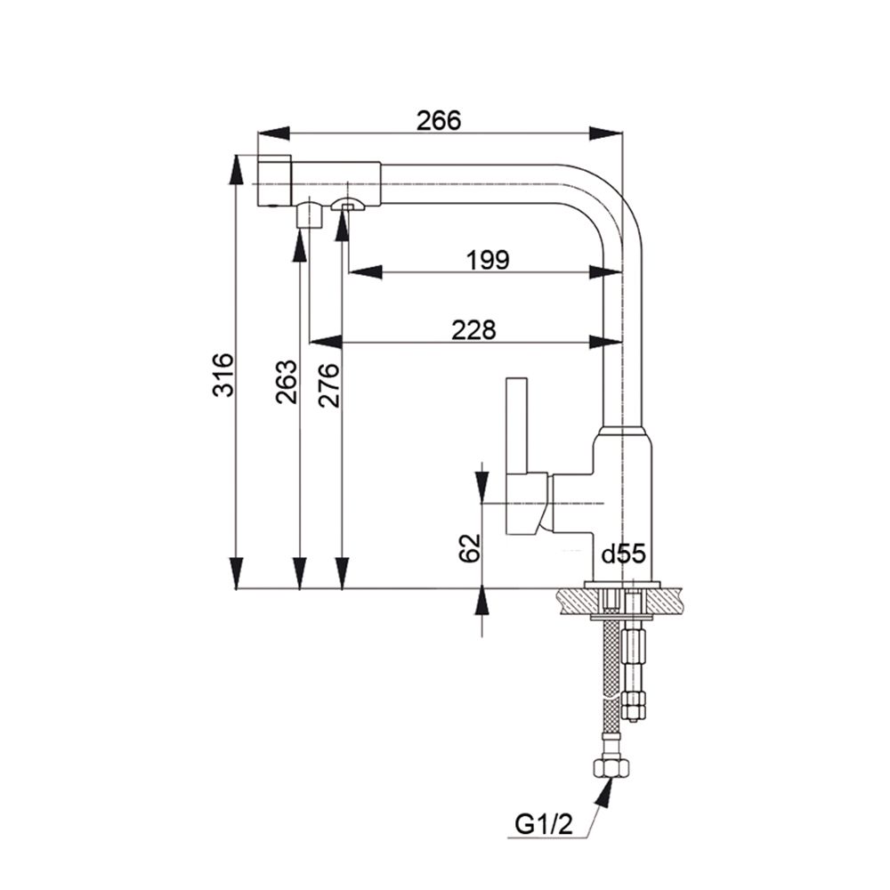 Смеситель для кухни с подключением фильтра GranFest 7671, терракот