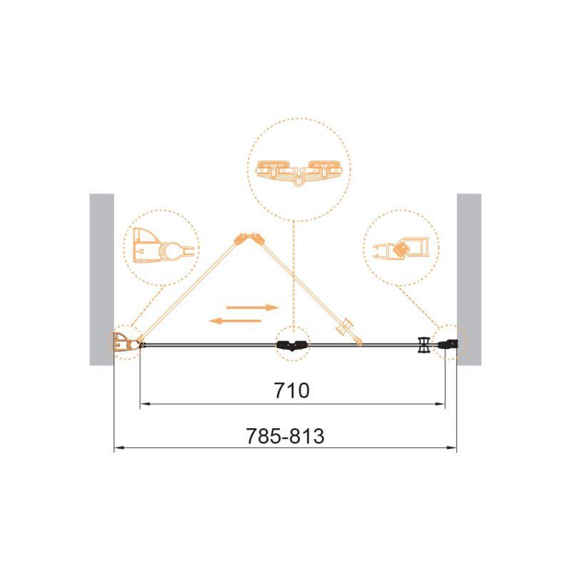 Душевая дверь в нишу CEZARES ECO-O-BS-12 ECO-O-BS-12-100-C-Cr Cezares