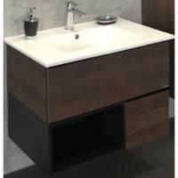 Тумба с раковиной Comforty Франкфурт 75 4150531 подвесная Дуб шоколадно-коричневый Черная матовая Тумба с раковиной Comforty Франкфурт 75 4150531 подвесная Дуб шоколадно-коричневый Черная матовая