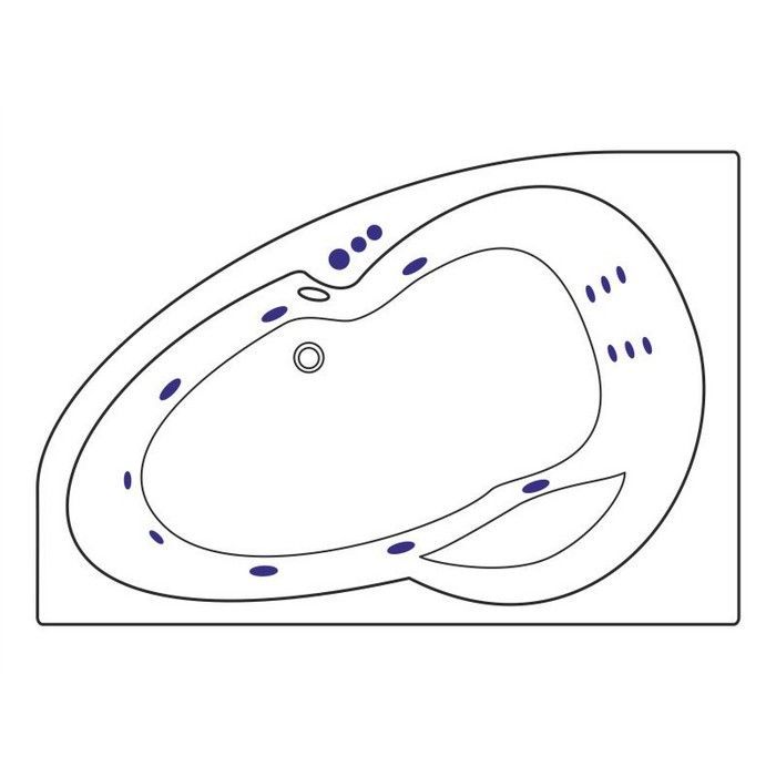 Ванна EXCELLENT Newa 160x95 (левая) "SMART" (золото)