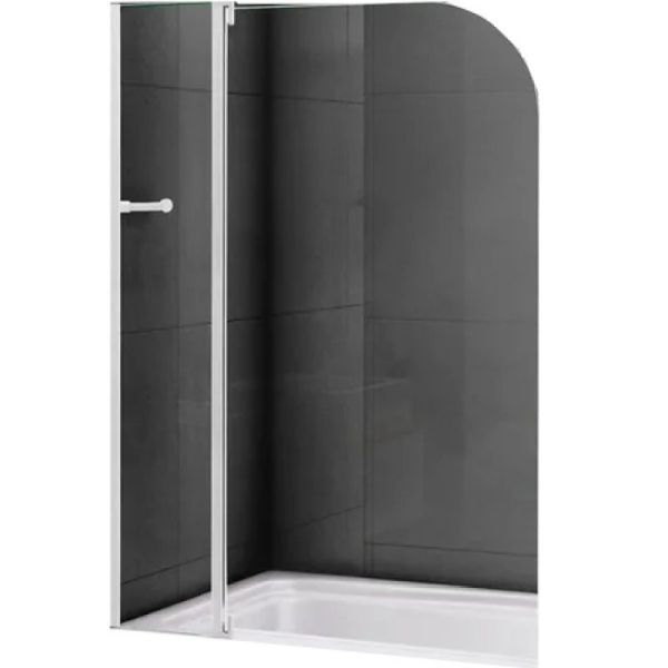 Шторка на ванну Cezares Relax V-11 100х140 профиль Белый стекло прозрачное