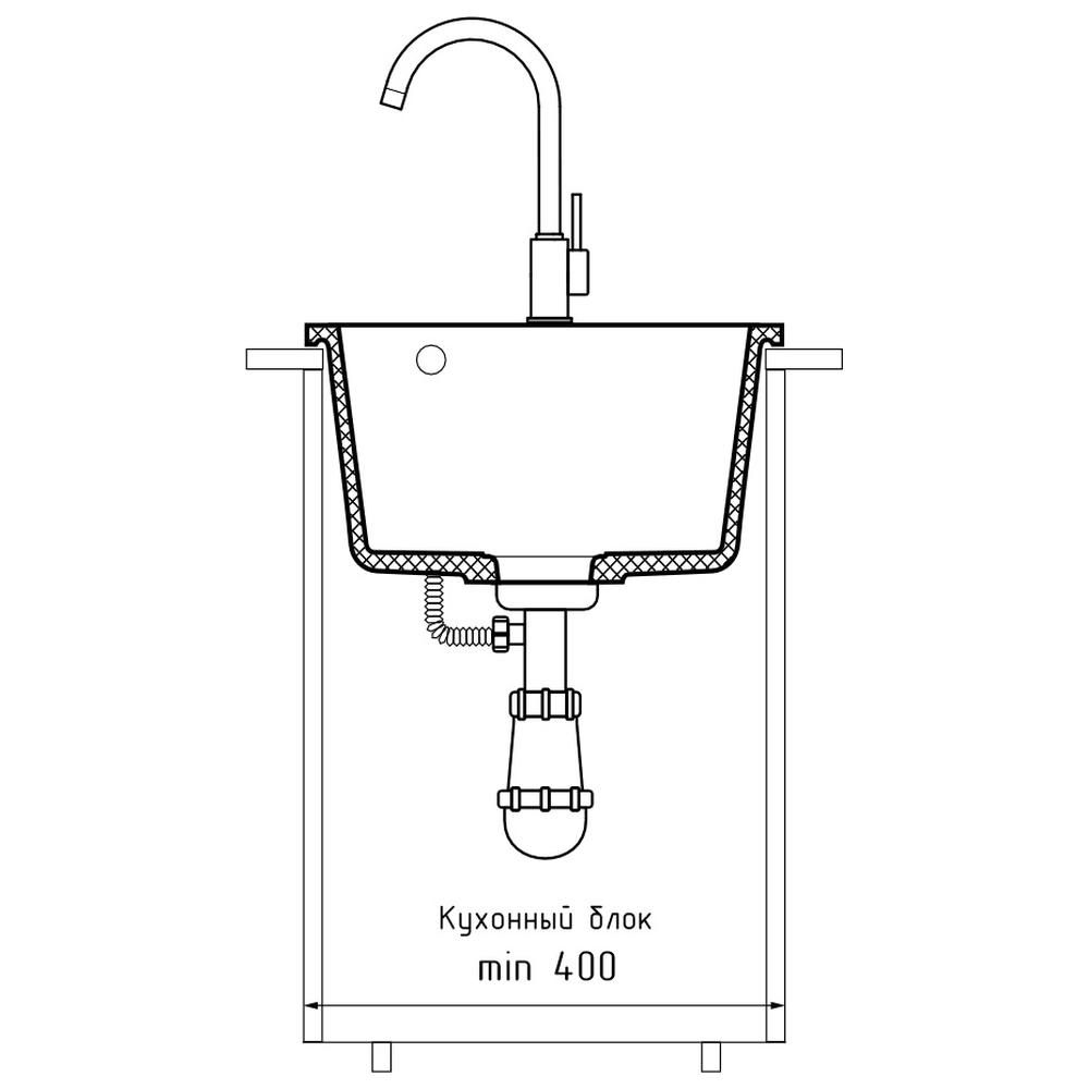 Кухонная мойка GranFest URBAN 240, белый, артикул 240 белый