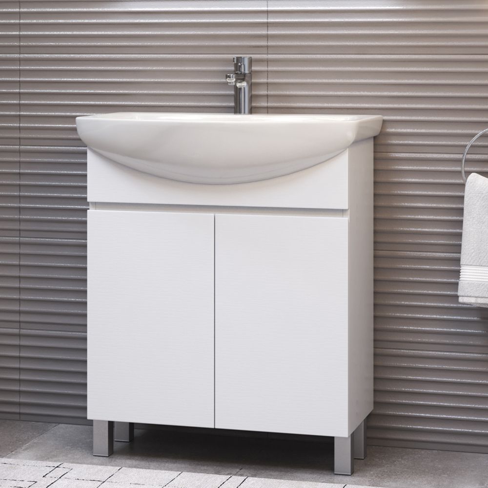 Тумба под раковину напольная VIGO Wing tn.WIN.BAL.70.2D белый, 70 см, артикул tn.WIN.BAL.70.2D белый