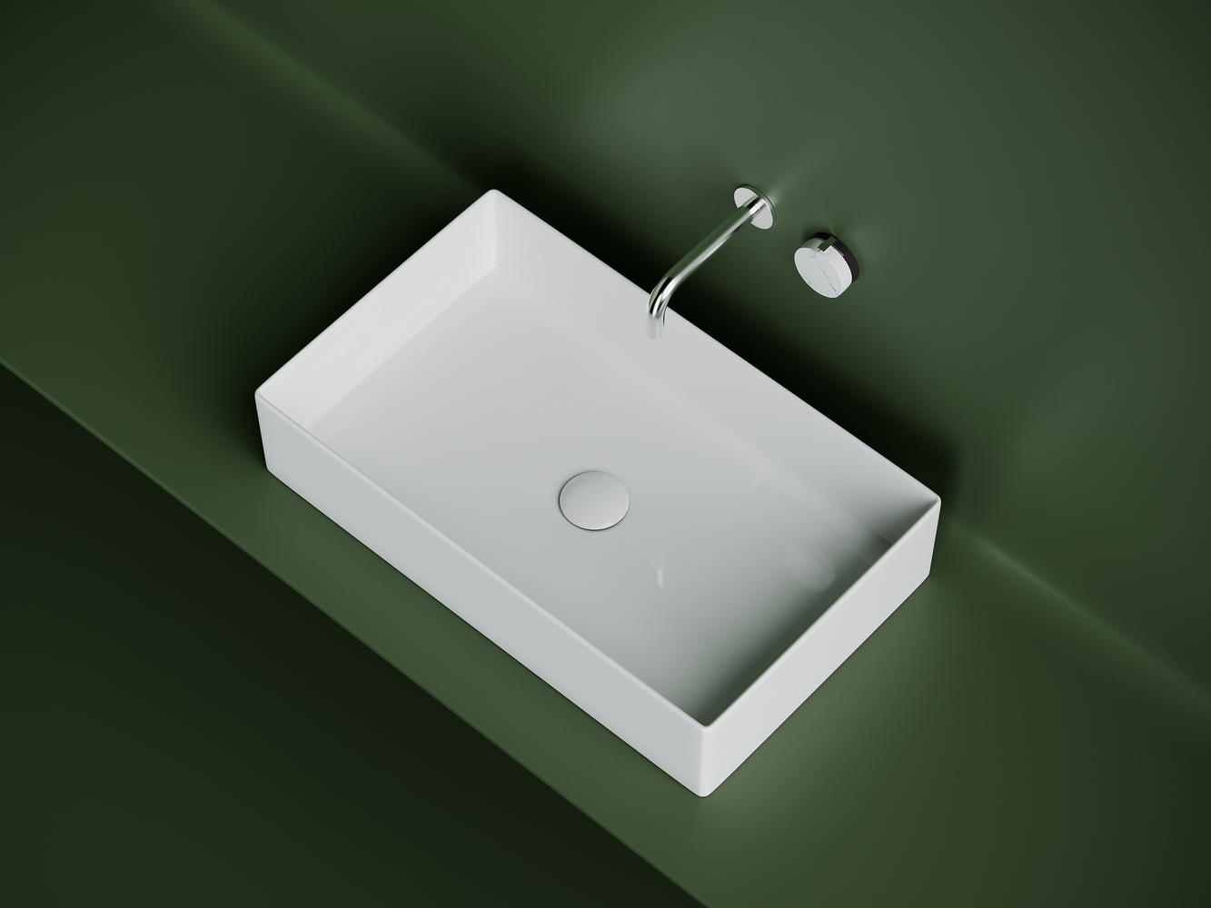 Раковина накладная прямоугольная Элемент (Element) 601x361x130, цвет белый, арт. CN6070, артикул CN6070