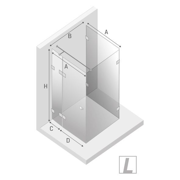 Душевое ограждение NEW TRENDY EVENTA L 100x100x200 EXK-0210 (хром)
