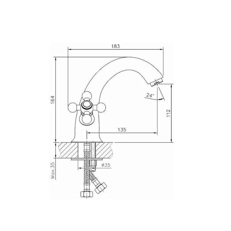 Смеситель для раковины D-Lin D110811, хром