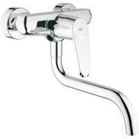 Смеситель для кухни GROHE Eurodisc Cosmopolitan, настенный с низким изливом, хром (33772002)