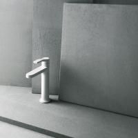 Fantini AL/23 Смеситель для раковины, 1 отв., без донного клапана, излив 120мм, цвет: белый матовый