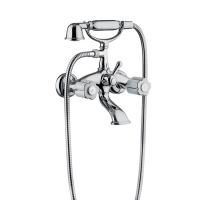Bongio Fleur Blanc Смеситель для ванны с ручным душем,, цвет хром/белый фарфор