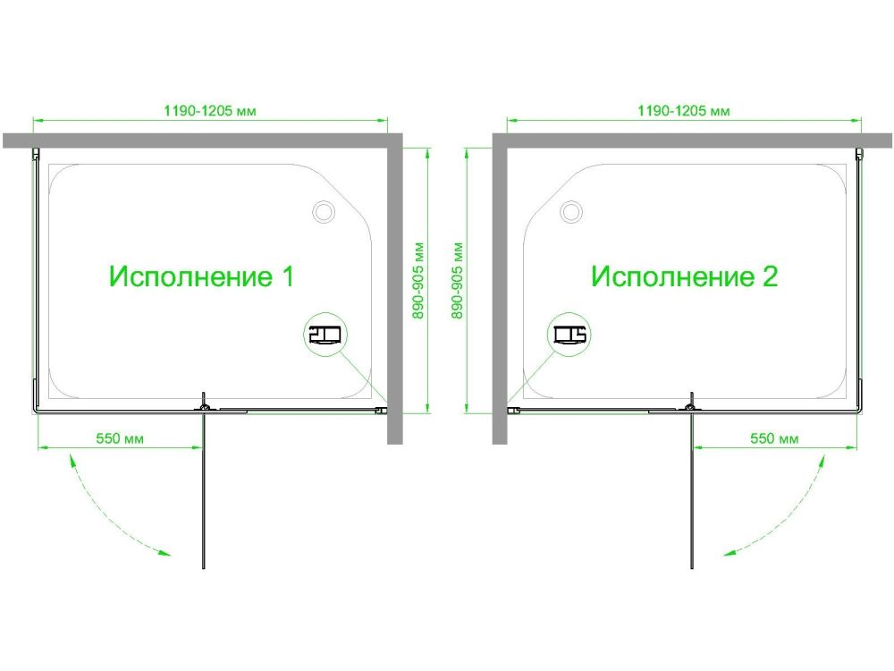 Душевой уголок Royal Bath  RB  HPVD-T-BL 120х90х200 (прозрачное), артикул RB9120HPVD-T-BL