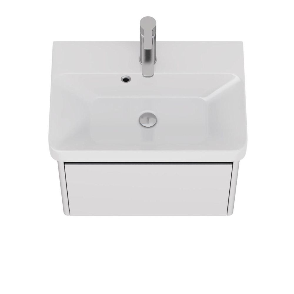 Тумба с раковиной подвесная Dreja Luxury 55 см, белый, артикул 99-2009-com