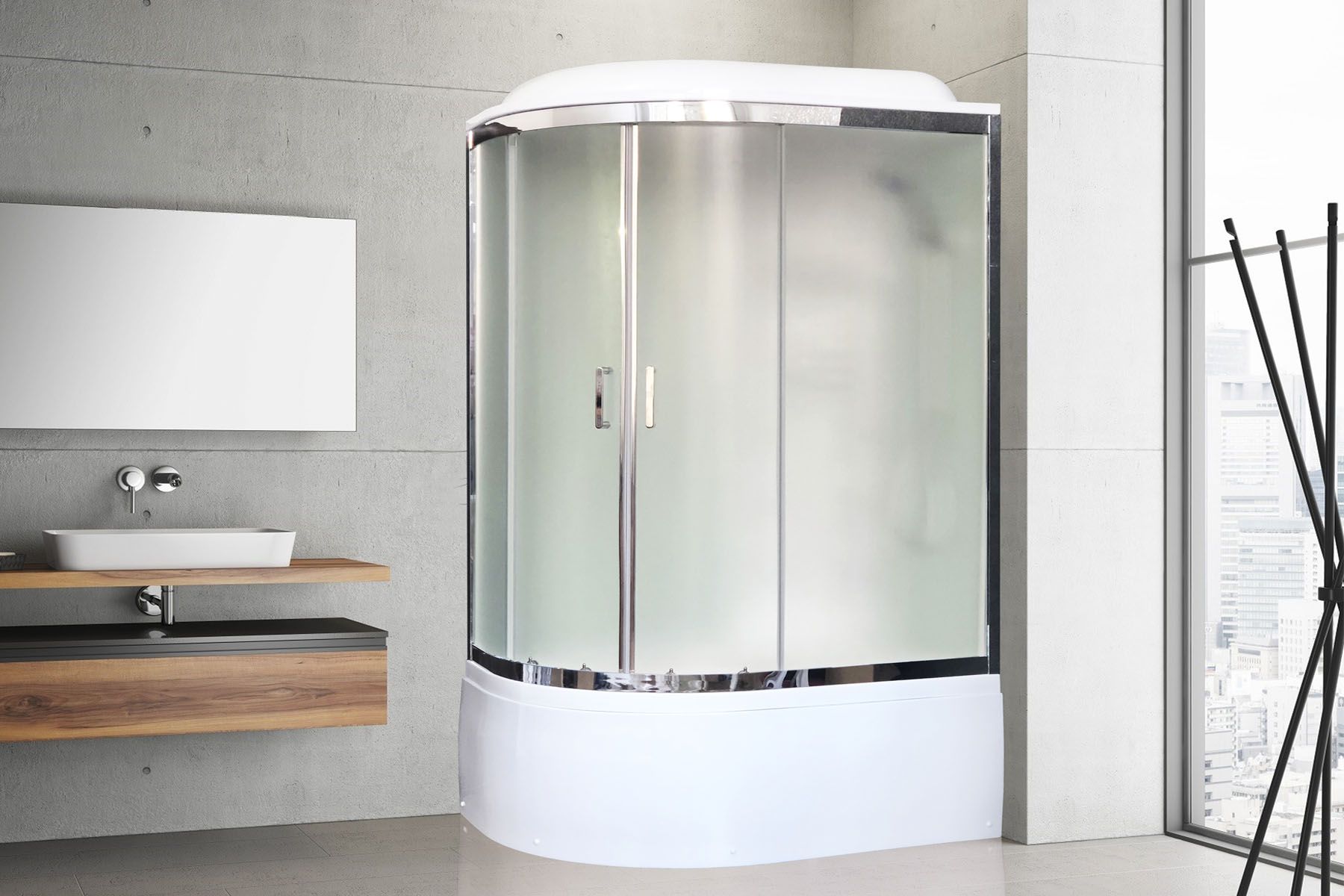 Душевая кабина Royal Bath RB 8120BK6-WC-CH (белое/матовое) правая Душевая кабина Royal Bath RB 8120BK6-WC-CH (белое/матовое) правая