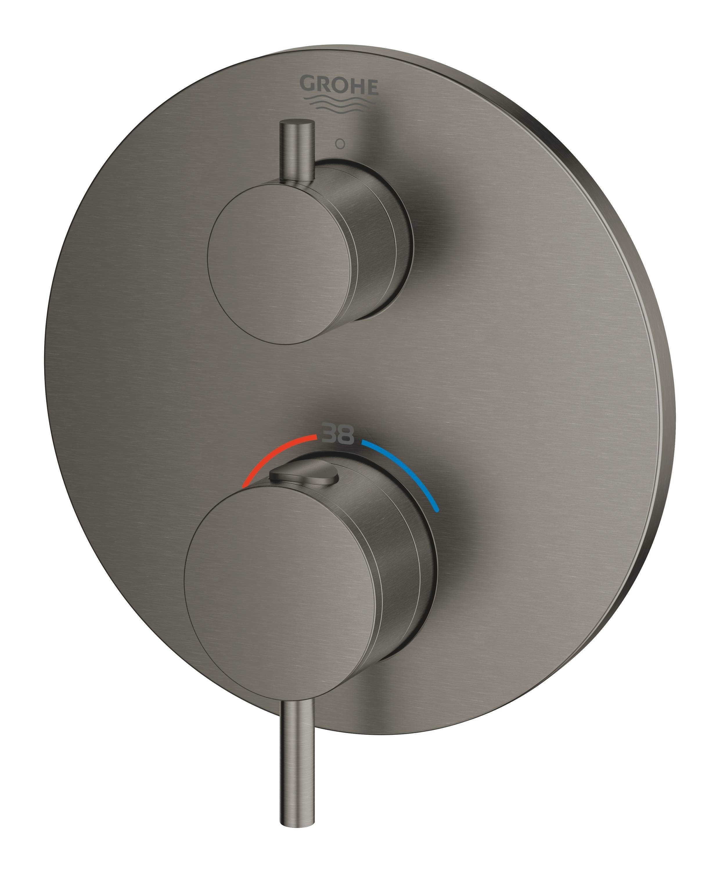 Внешняя часть термостатического смесителя для душа GROHE Atrio, темный графит, матовый (24134AL3)
