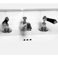 Devon Black Dandy Смеситель для раковины на 3 отв., с донным клапаном, c ручками черными, цвет: хром