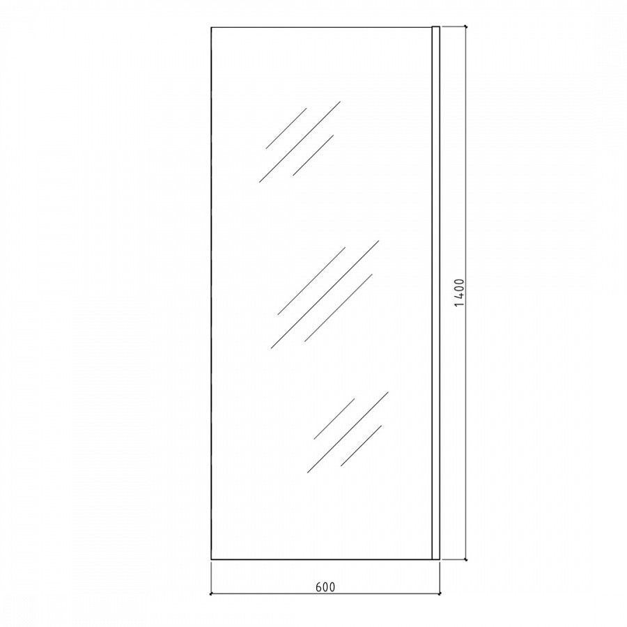 Шторка на ванну 60х140 см Maretti Marta MA41F6014099-560, профиль черный, артикул MA41F6014099-560