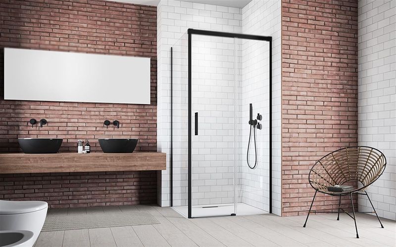 Дверь душевого уголка Radaway Idea Black KDJ 110 R профиль Черный стекло прозрачное