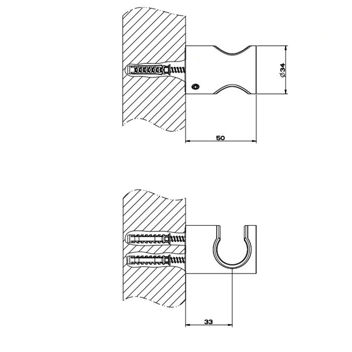 GESSI 316 Держатель неподвижный для душевой лейки, цвет: steel brushed
