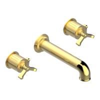 THG HAMPTONS Смеситель для раковины настенный встраиваемый, двухвентильный, внешняя часть, цвет золото