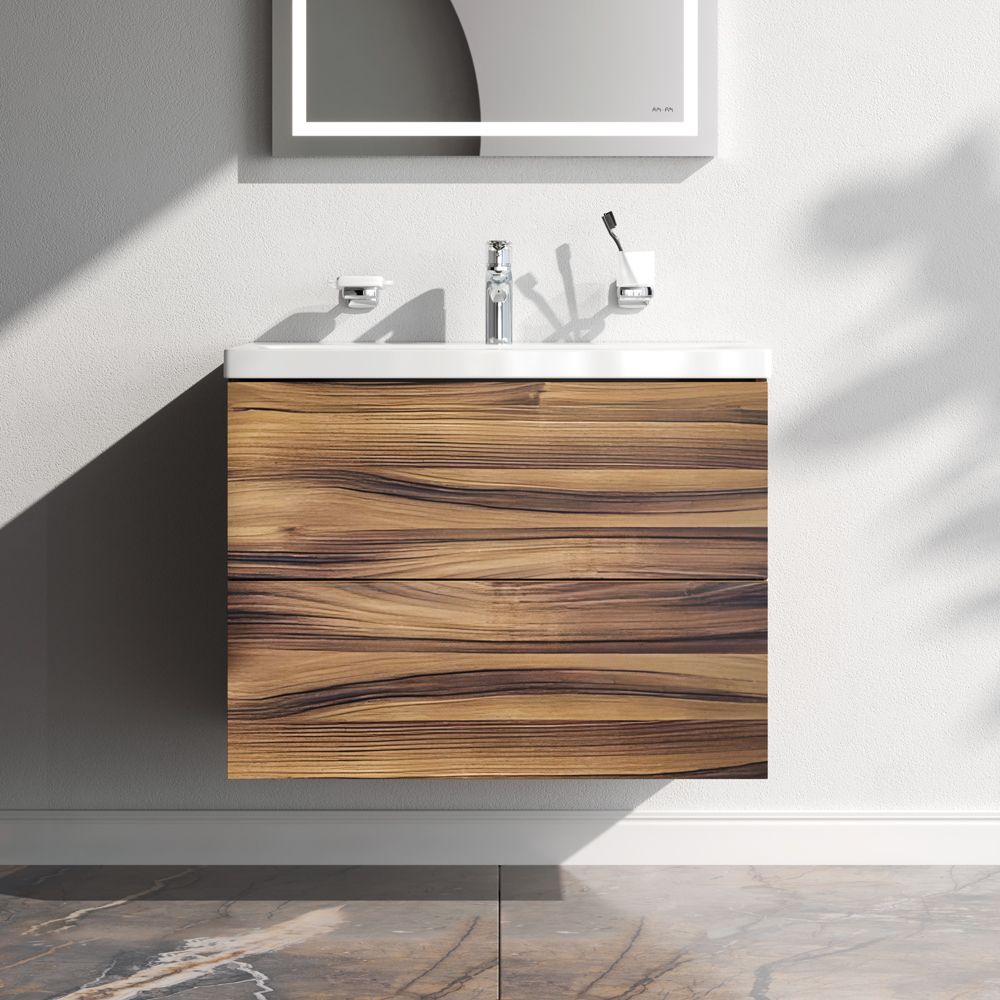 M90FHX0752HF Gem, База под раковину, подвесная, 75 см, 2 ящика, цвет: орех M90FHX0752HF Gem, База под раковину, подвесная, 75 см, 2 ящика, цвет: орех