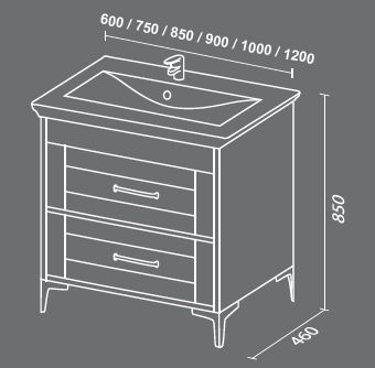 Тумба с раковиной SanVit Прованс 60 kprov060 Шелк Сталь Тумба с раковиной SanVit Прованс 60 kprov060 Шелк Сталь