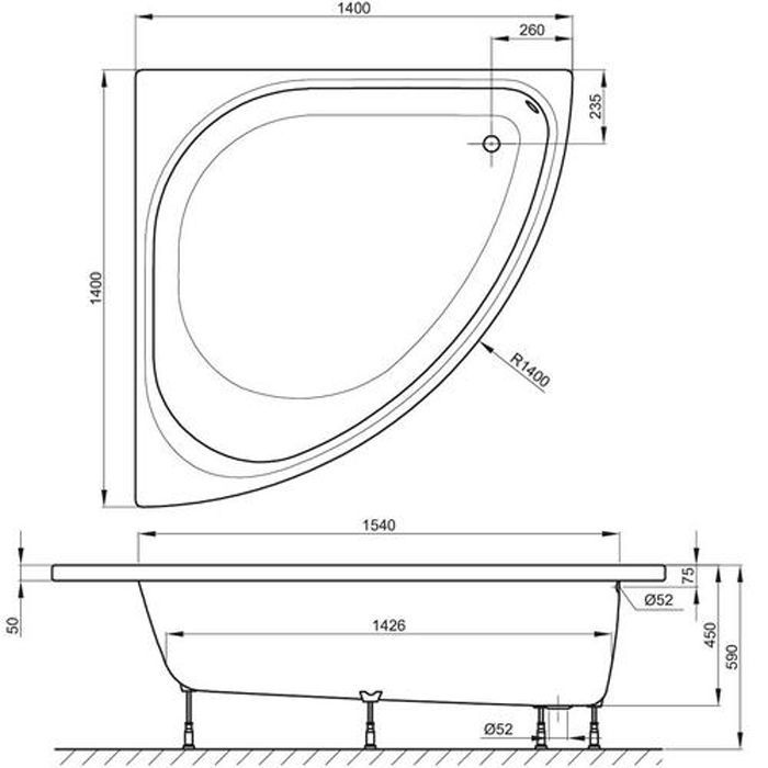 BETTE Ножки для ванн Arco/Home Oval/One Hjghline/Pool/Spa/Space L регулируемые (комплект)