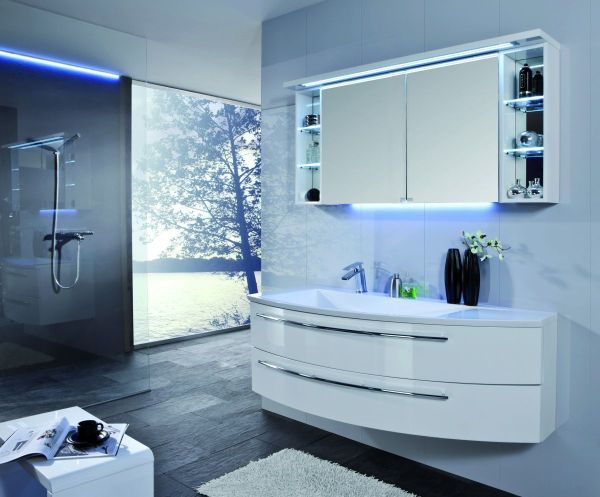 Комплект мебели Puris Crescendo с раковиной из минерального литья, 1400 мм правый, цвет черный структурный