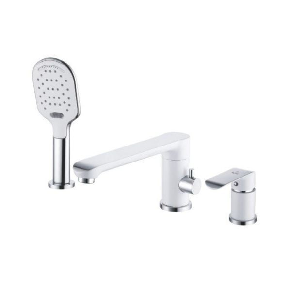 Смеситель на борт ванны Rose R2112F, белый/хром