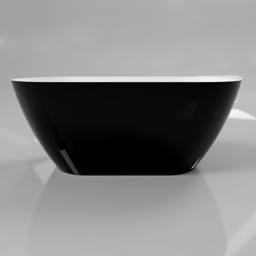 Ванна WHITECROSS Coral A 165x75 (черный/белый глянец) иск. камень