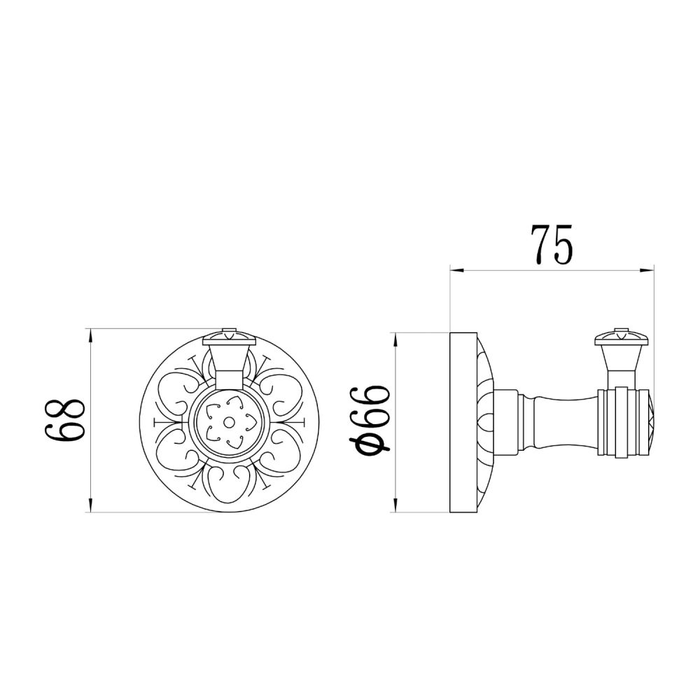 Крючок для ванной комнаты Savol S-005853A, хром