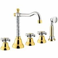 Смеситель на борт ванны Webert Armony AM730402017 Хром Золото