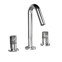 Bongio Aqua Смеситель для раковины на 3 отв, ручки черный мрамор, цвет хром
