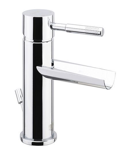 Fiore Xenon, однорычажный смеситель для раковины с каскадным изливом и донным клапаном, излив 107мм, цвет хром