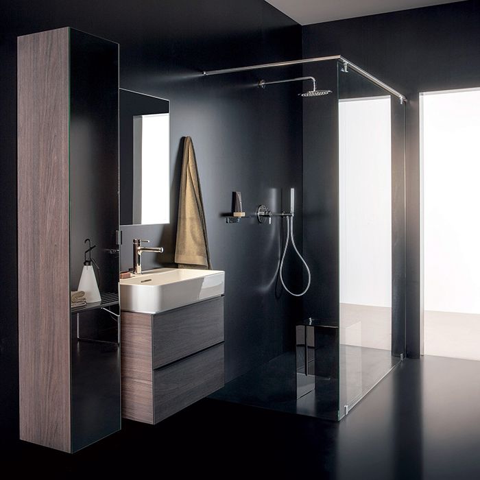 Шкаф-пенал, Laufen, Space, ширина, мм-300, глубина, мм-300, высота, мм-1700, тип установки-подвесной, дверцы-есть 1, петли-слева, с фронтальным зеркалом, цвет-вяз темный