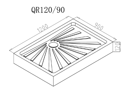Поддон QR120/90 Cerutti SPA прямоугольный (120х90x12) Поддон QR120/90 Cerutti SPA прямоугольный (120х90x12)