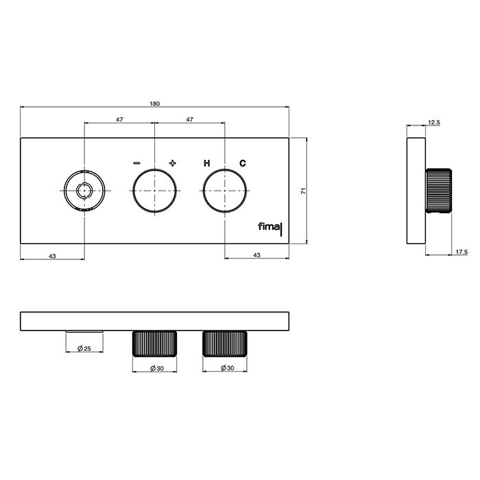 Fima Carlo Frattini Switch ON Смеситель для душа, встраиваемый, с переключателем на 2 выхода, цвет: золото