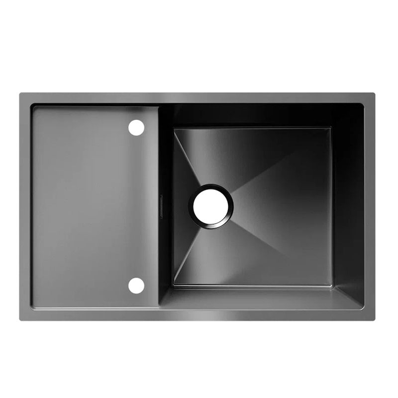 Кухонная мойка Ulgran Steel 780x500, черная брашированная сталь, артикул US 780-002